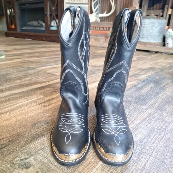 Old West Unisex Black Western Boots size 085/8.5 - Picture 2 of 12